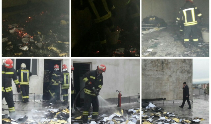 آتش سوزی در ساختمان دانشگاه آزاد اسلامی رشت