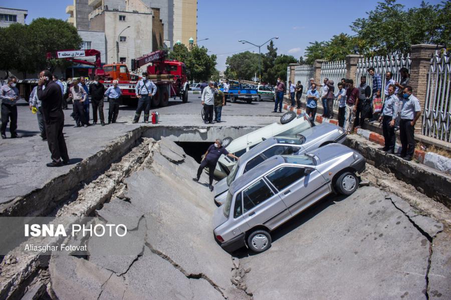 نشست زمین در مجاورت دانشگاه هنر تبریز