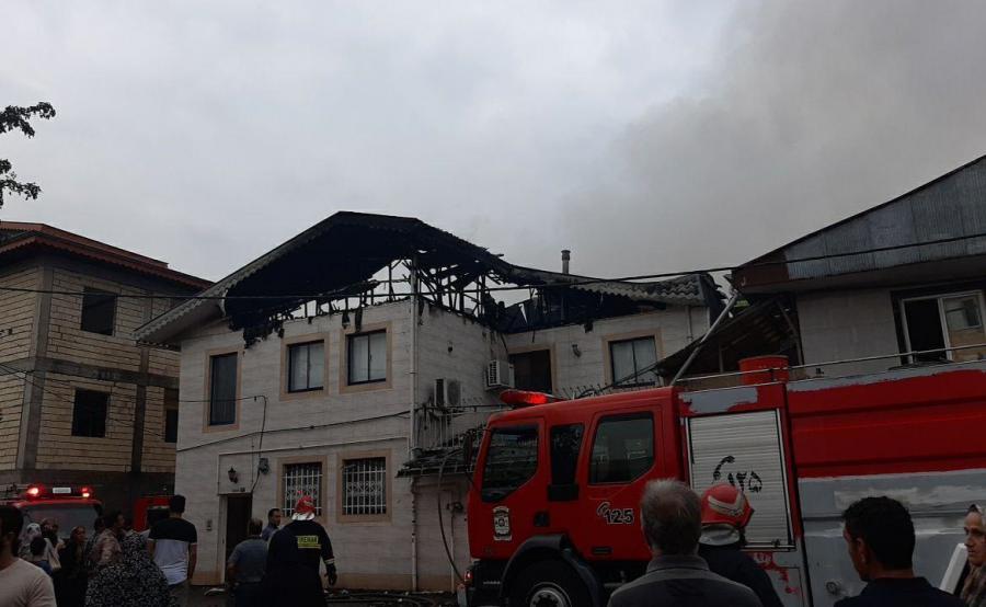 آتش سوزی ۵ واحد خانه مسکونی در رشت