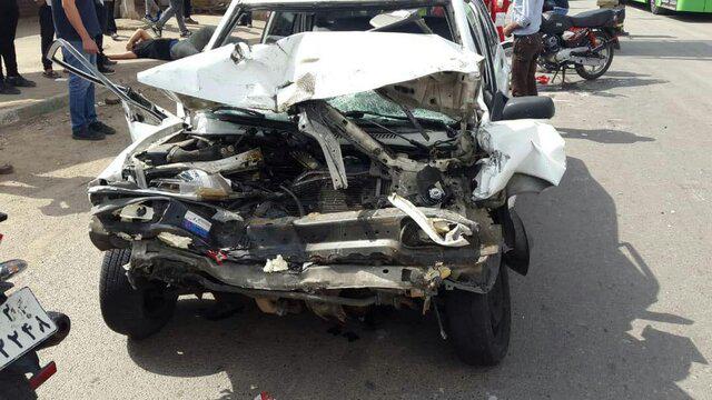 مصدومیت ۳ نفر در تصادف دو خودروی پراید در جاده روستایی لنگرود