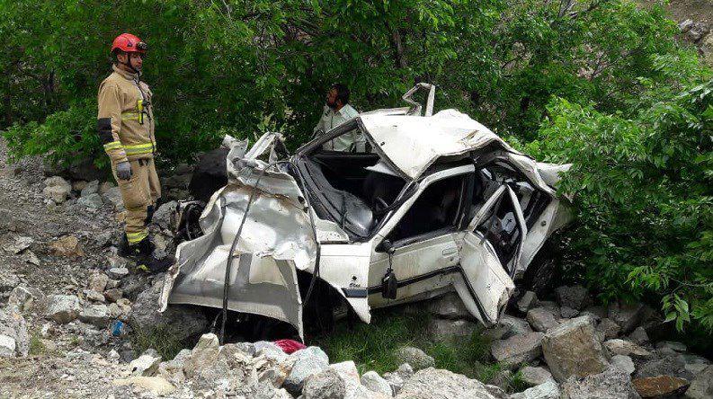 دو کشته بر اثر دو حادثه سقوط خودرو به دره در چابکسر و رضوانشهر