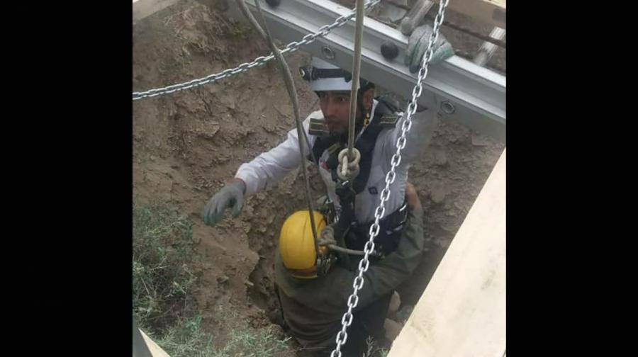 پیدا شدن مرد گمشده پس از ۲ روز در عمق چاه ۴۰ متری