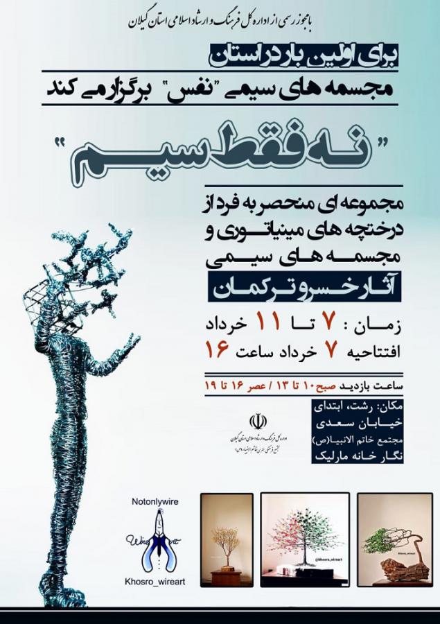 نمایشگاه مجسمه های سیمی «نفس» در نگارخانه مارلیک رشت