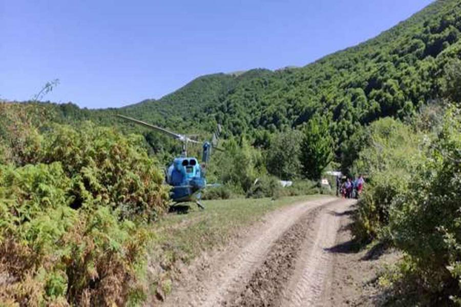 انتقال هوایی مصدوم ۵۳ ساله‌ی گیلانی در ارتفاعات بره‌سر رودبار 
