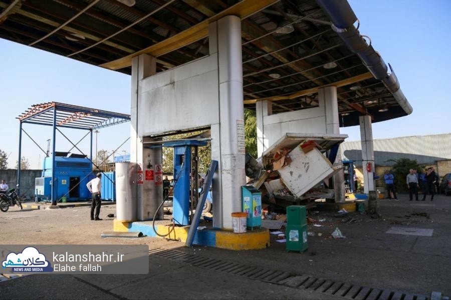 گزارش تصویری کلانشهر از جایگاه CNG میدان گیل رشت لحظاتی بعد از انفجار نیسان