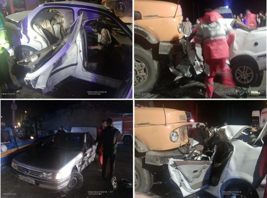 برخورد مرگبار چند خودرو در محور منجیل – رودبار؛ ۳ نفر جان باختند
