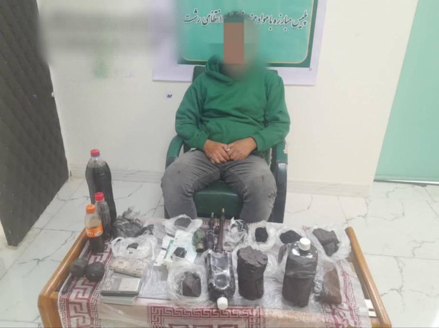 دستگیری قاچاقچی و کشف بیش از ۶ کیلوگرم انواع مواد مخدر در رشت