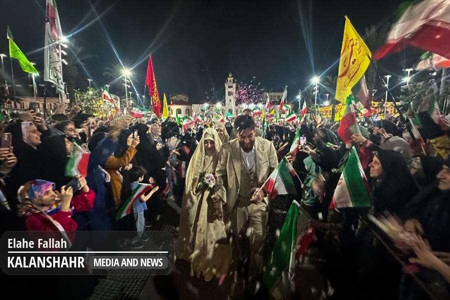 گزارش تصویری؛ برگزاری جشن نمادین ازدواج ۱۴ زوج جوان در میدان شهرداری رشت