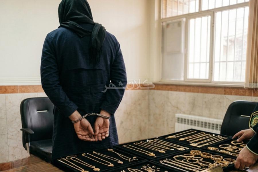 دستگیری سارق غیربومی با لباس زنانه در گیلان؛ طلاجات ۷ ميليارد تومانی به مالباخته بازگشت