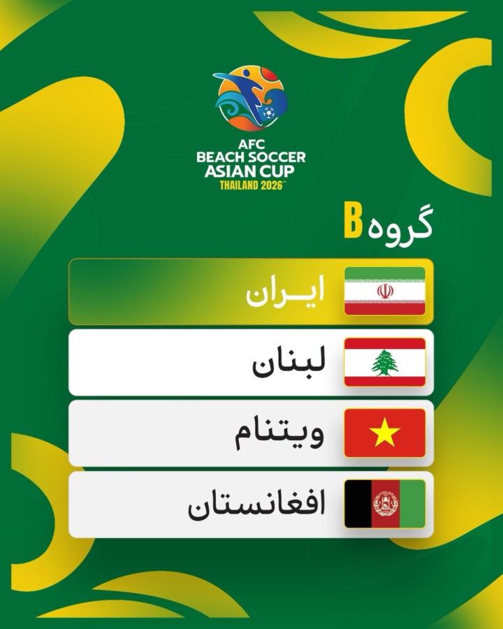 قرعه کشی جام ملت های آسیا ۲۰۲۶؛ فوتبال ساحلی ایران حریفانش را شناخت قرعه کشی جام ملت های آسیا ۲۰۲۶؛ فوتبال ساحلی ایران حریفانش را شناخت