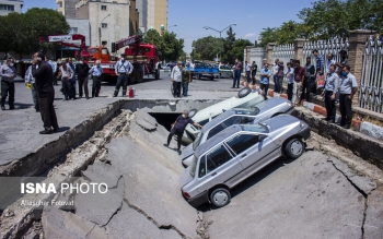نشست زمین در مجاورت دانشگاه هنر تبریز