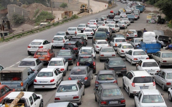 ترافیک سنگین در برخی مقاطع جاده چالوس