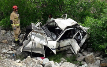 دو کشته بر اثر دو حادثه سقوط خودرو به دره در چابکسر و رضوانشهر