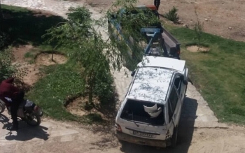 سقوط پراید از پل وحید اصفهان