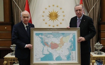 توهم عثمانی اردوغان؛ ایران در نقشه جهان تُرک!/عکس
