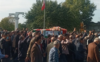 پیکر حمزه علی نژاد بسیجی شهید در رشت تشییع شد
