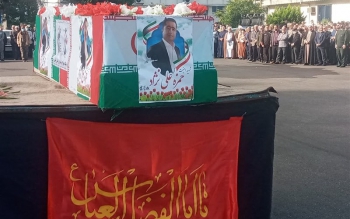 پیکر حمزه علی نژاد بسیجی شهید در رشت تشییع شد
