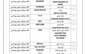 علوم پزشکی گیلان اسامی ۳۷ قلم محصولات آرایشی و بهداشتی غیرمجاز را اعلام کرد