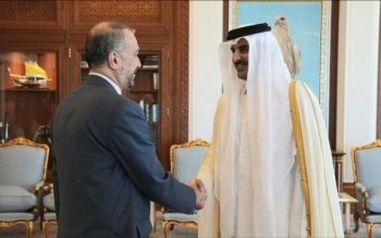 دیدار امیرعبداللهیان با امیر قطر