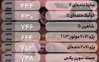 قیمت خودرو ۲۳ اردیبهشت ۱۴۰۳/ دلار ترمز خودرو را کشید