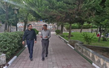 بازدید شهردار رشت با همراهی مدیرعامل سازمان مدیریت پسماند شهرداری از پارک ها و فضاهای سبز شهری