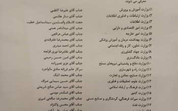 فهرست وزرای پیشنهادی به مجلس ارائه شد/حضور یک زن و یک گیلانی در لیست