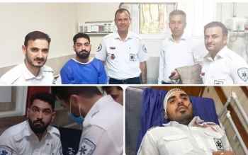 ضرب و شتم پرسنل و تخریب آمبولانس اورژانس البرز
