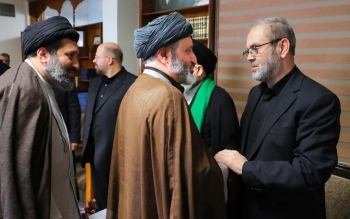 تصاویر/پسران رهبر انقلاب در دفتر حزب‌الله لبنان