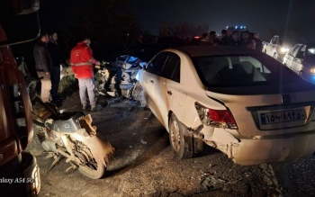 تصادف ۶ خودرو در جاده صومعه‌سرا به پونل