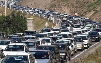 ترافیک سنگین در جاده قدیم قزوین به رودبار