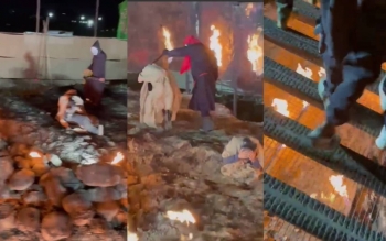 صحنه هایی از شبیه سازی «جهنم و پُل صراط» در فومن؛برگزارکننده‌ها:جمعیت هر شب دو برابر می شود