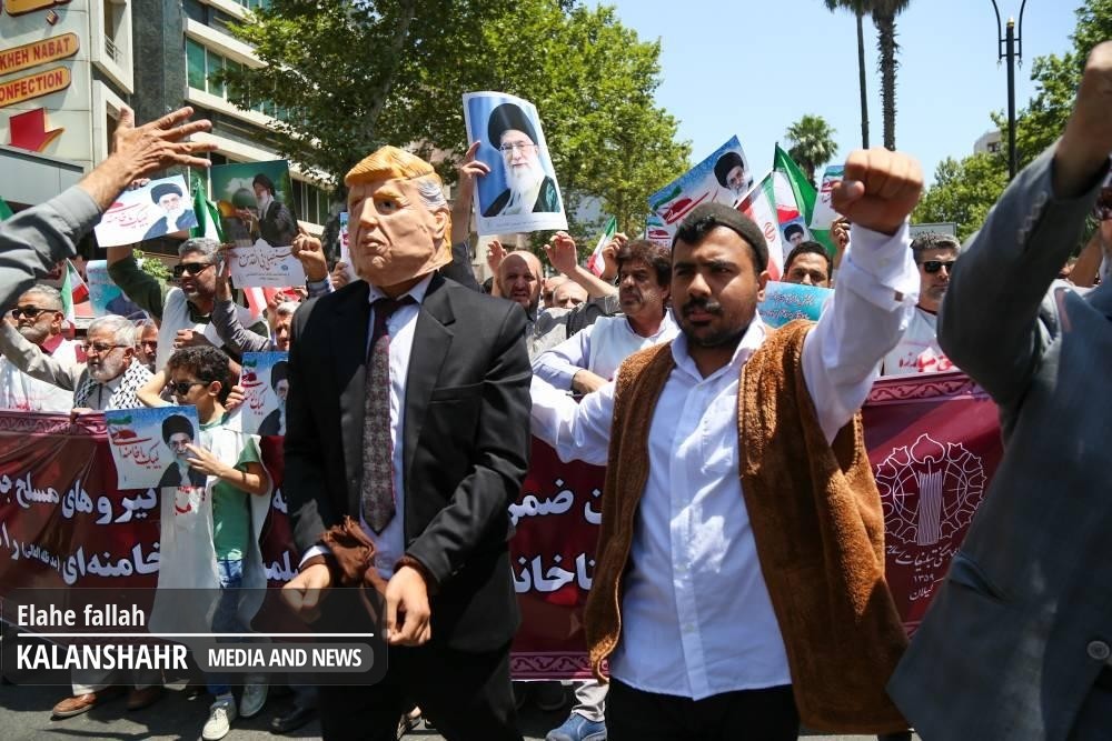 گزارش تصویری؛گیلانی ها در «جمعه خشم» علیه تجاوز اسراییل به خاک وطن راهپیمایی کردند
