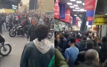 تجمع جمعی از کسبه پاساژ علاءالدین در اعتراض به بی‌ثباتی قیمت دلار
