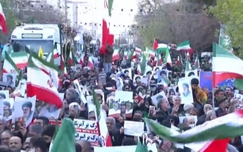 مراسم تشییع پیکر ۱۰۰ شهید مردمی و مدافع امنیت در تهران
