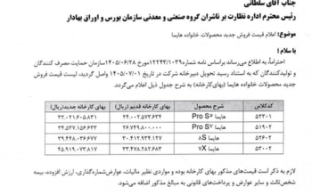 افزایش میلیاردی قیمت چهار محصول ایران خودرو